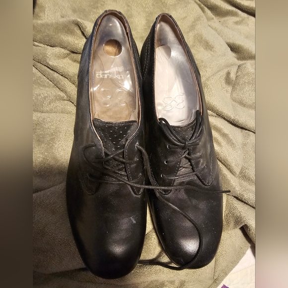 Women's Leather Black Lace-Up Loafers - Picture 1 of 6